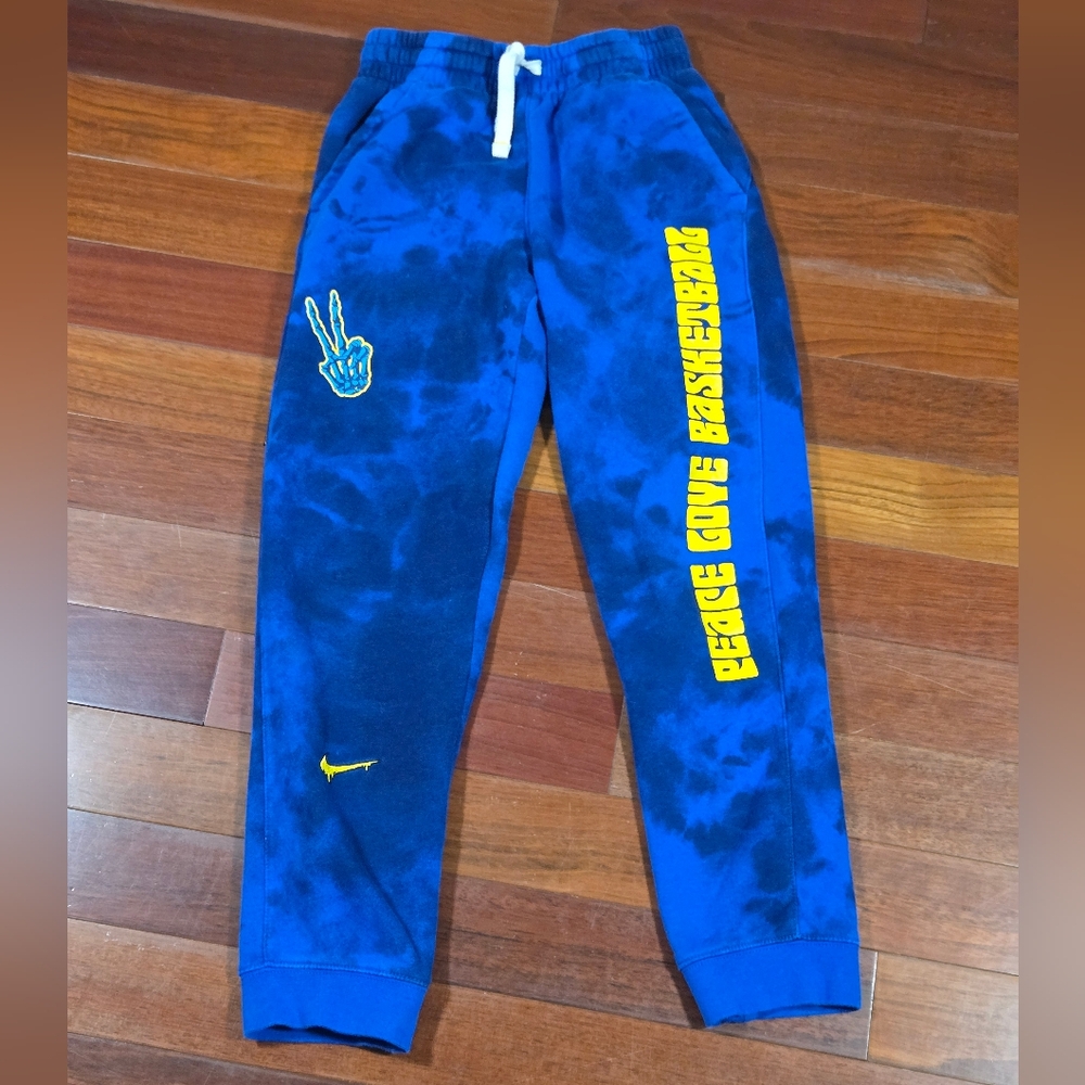 Nike Kids Blue Joggers with 5 Graphic Hits Size Medium